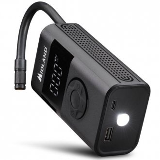 COMPRESOR DE AIRE CON POWERBANK - LINTERNA - MIDLA