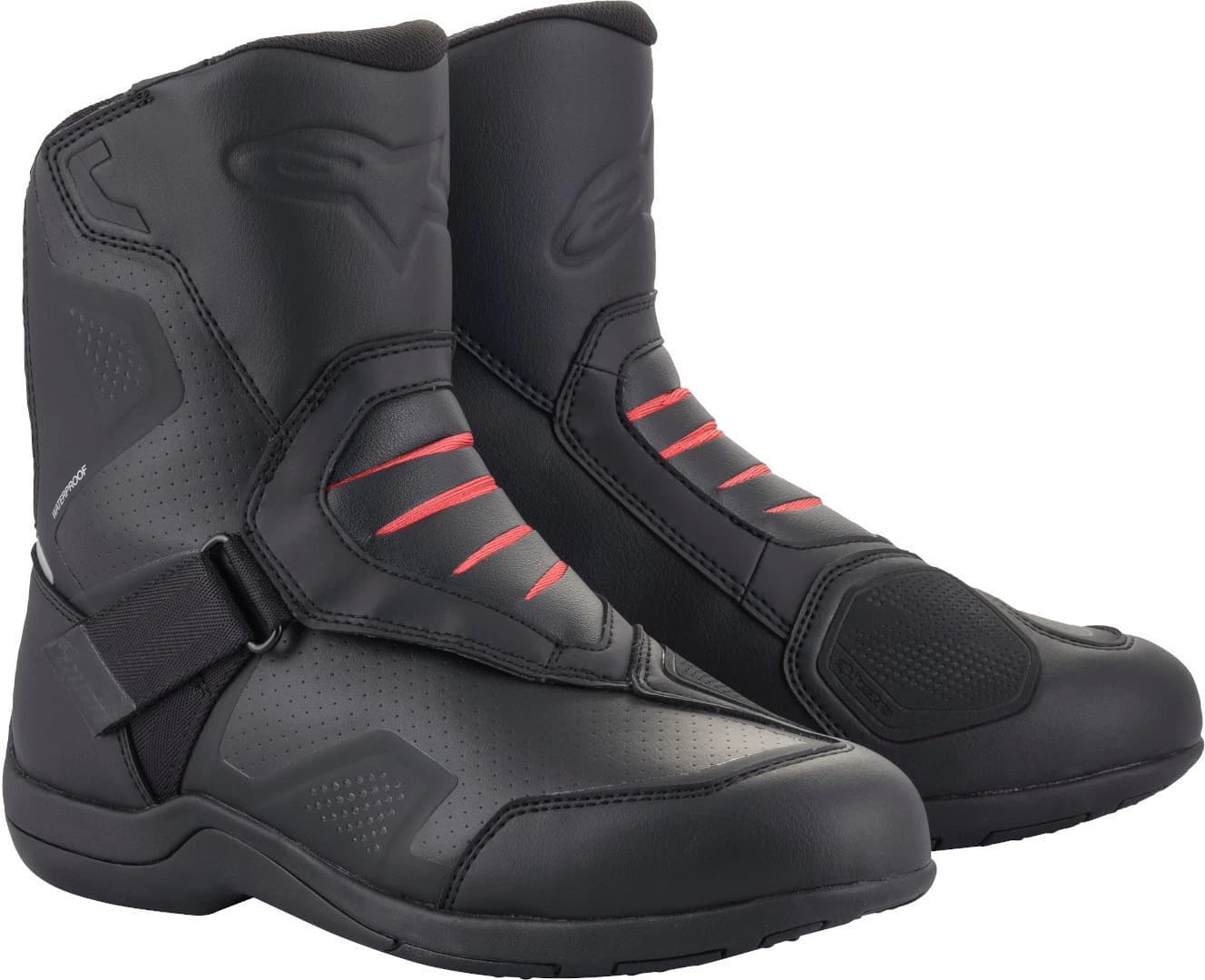 Botas Alpinestars Ridge V2 Waterproof Negro Rojo ( image_1