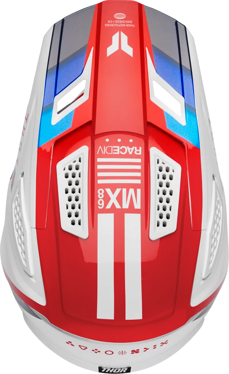 Casco THOR Fleet Defy Blanco Rojo Azul Casco THOR Fleet Defy Blanco Rojo Azul