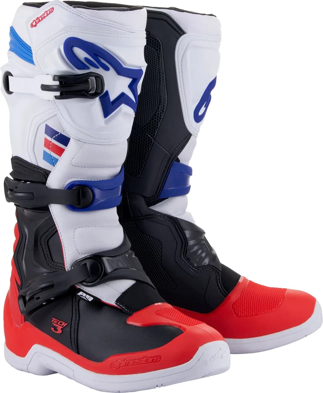 Botas Alpinestars Tech 3 Blanco Rojo Azul (Clonado) image_1